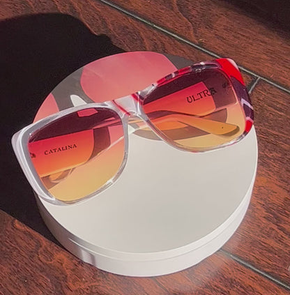 Ultra Catalina 4 Striped Sunglasses-Vintage 1980’S-With Brand New “Berkos Designs” Lenses